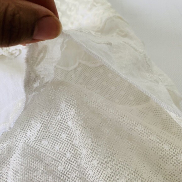 Marilu Dress Girls Size 6 White Ivory Lace Overlay Sleeveless Tiered Lightweight - Picture 6 of 11